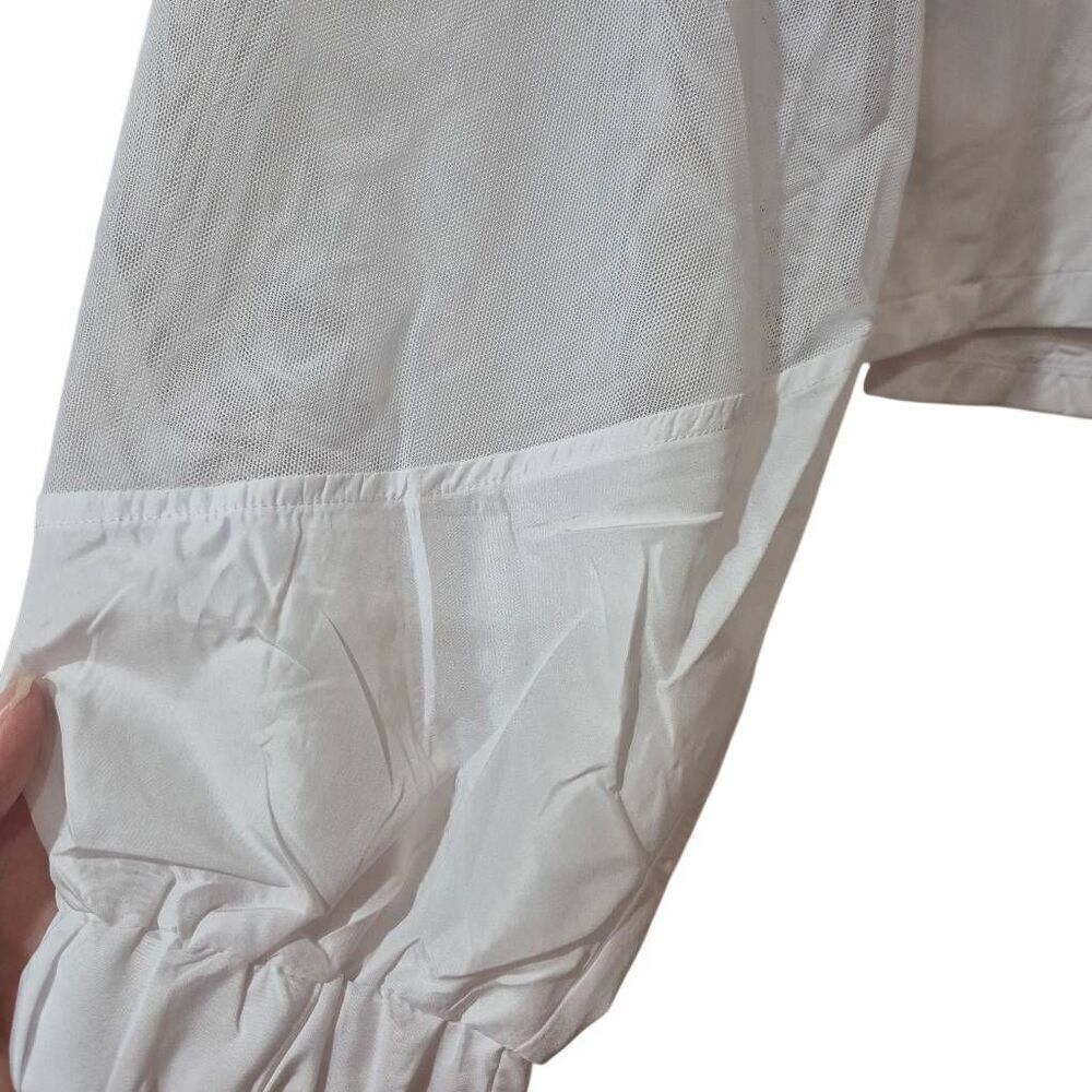 ZYIA Active Windbreaker Jacket Womens White Marble Mesh Back Packable Zip NEW NW - Picture 7 of 15